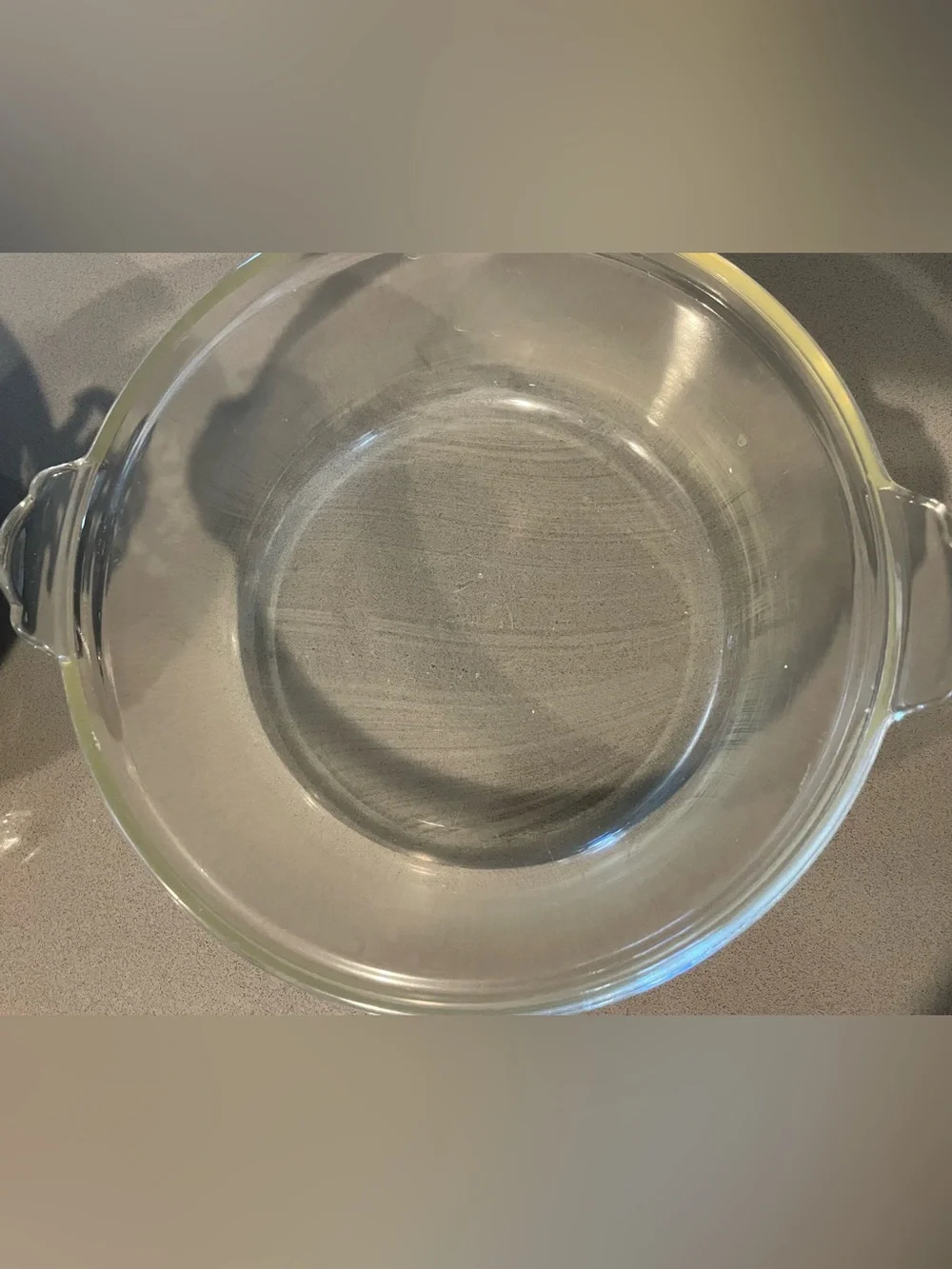 Vtg Art Deco Early Pyrex Round Etched Dish 023-with Clear Glass Dish. NO LID.